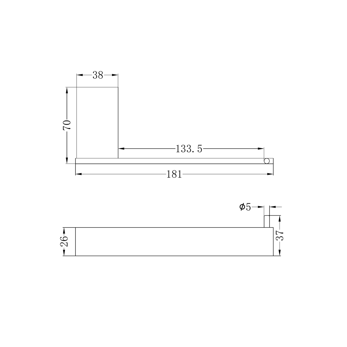 A line drawing of Nero Tapware Celia Toilet Roll Holder Chrome