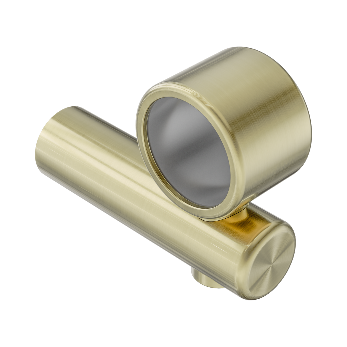 An image of Nero Tapware Mecca Care Make Your Own 32mm Hand Rail Undermount Mid Bracket Brushed Gold