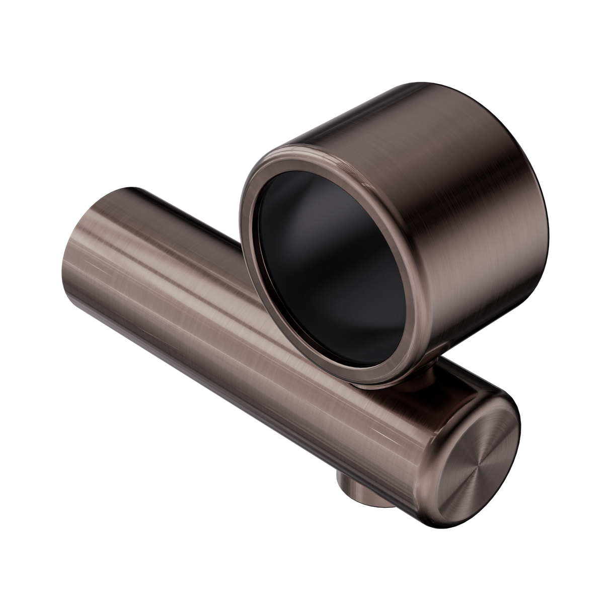 An image of Nero Tapware Mecca Care Make Your Own 32mm Hand Rail Undermount Mid Bracket Brushed Bronze