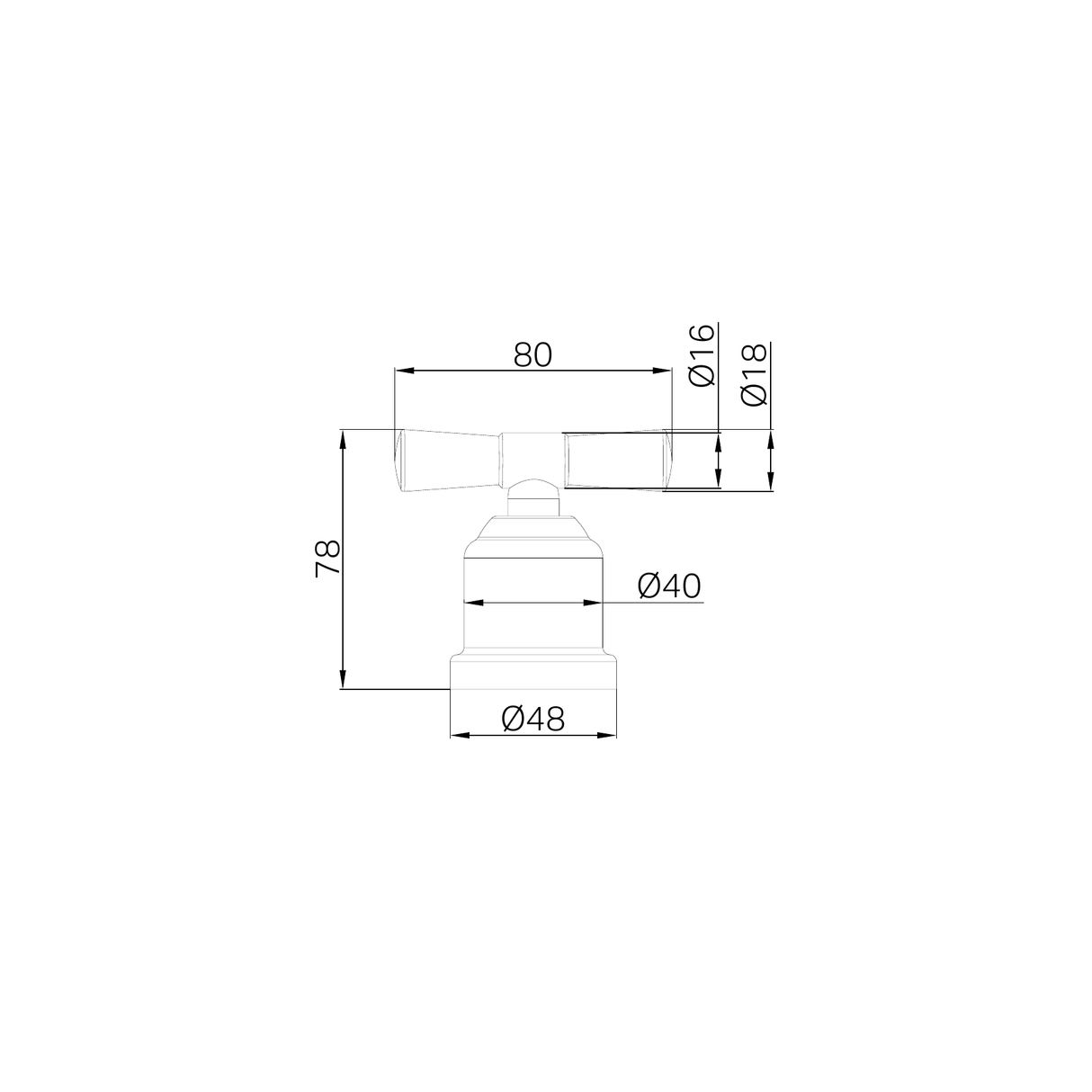 A line drawing of Nero Tapware York Robe Hook Matte Black
