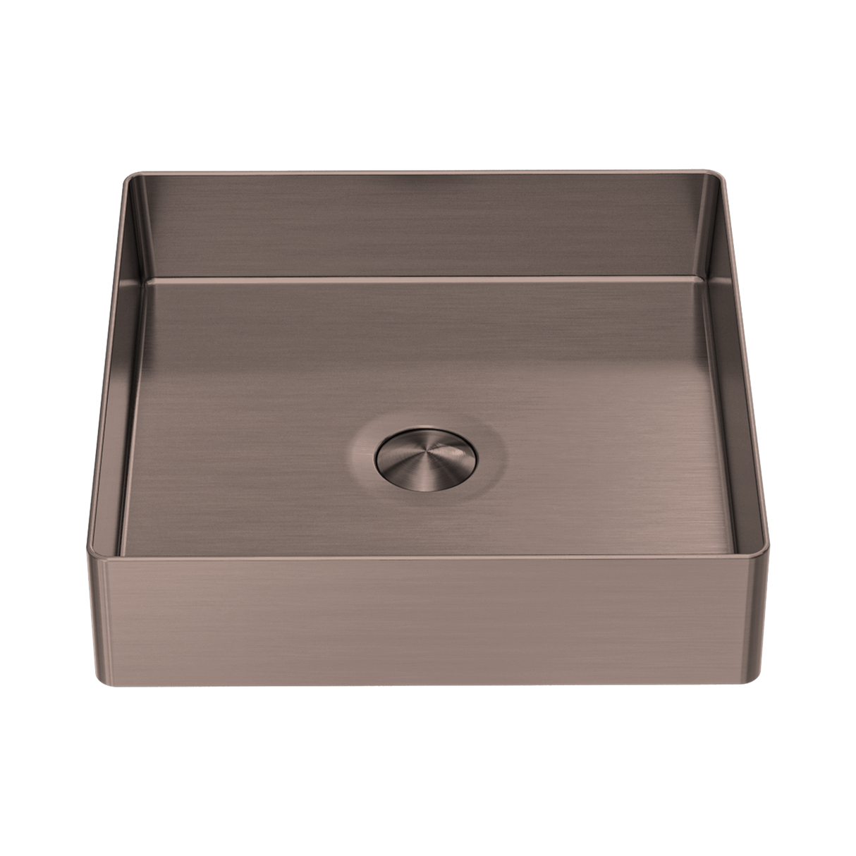 An image of Nero Tapware Opal Square 400mm Stainless Steel Basin Brushed Bronze