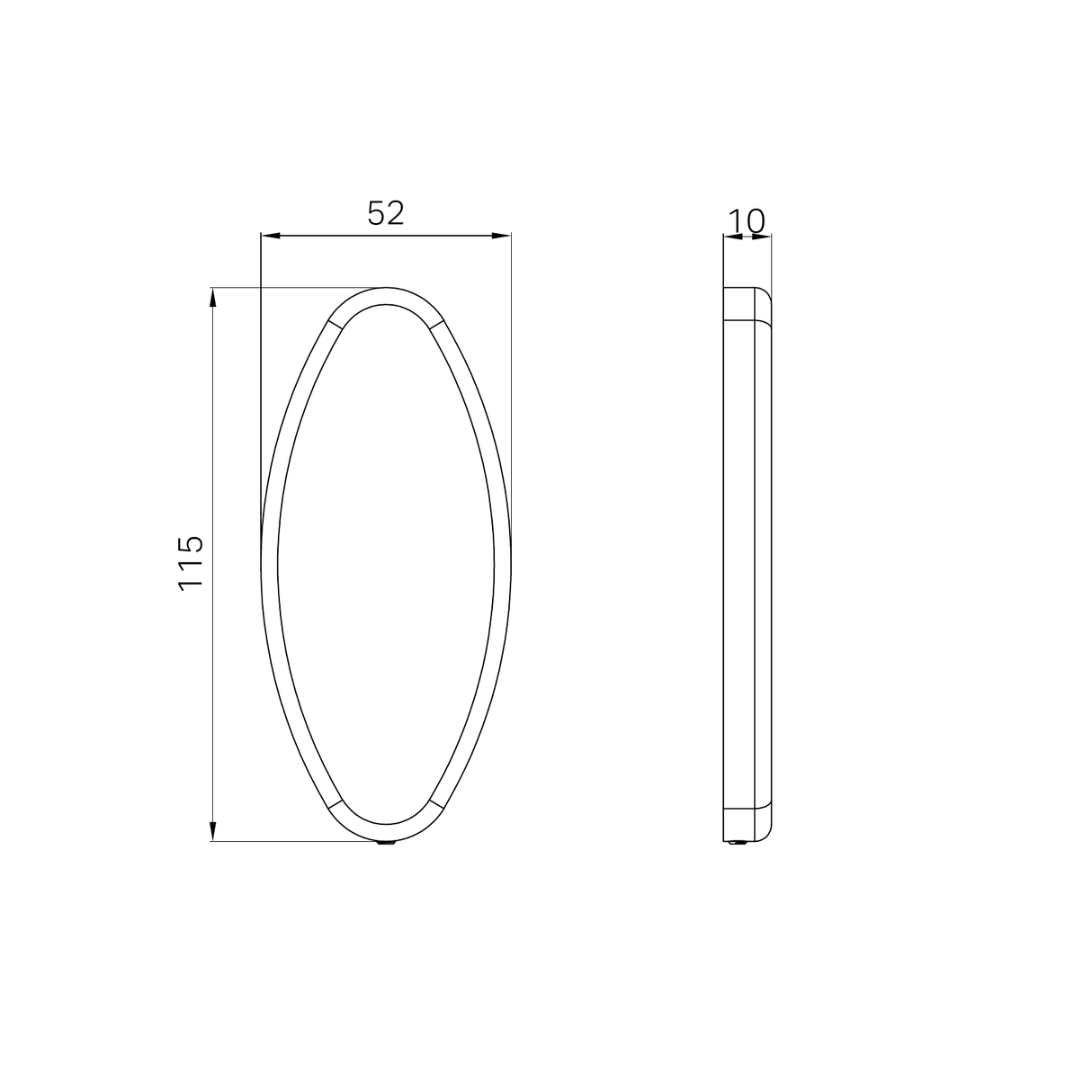 A line drawing of Nero Tapware Backrest Removable Wall Cover Plate Brushed Gold