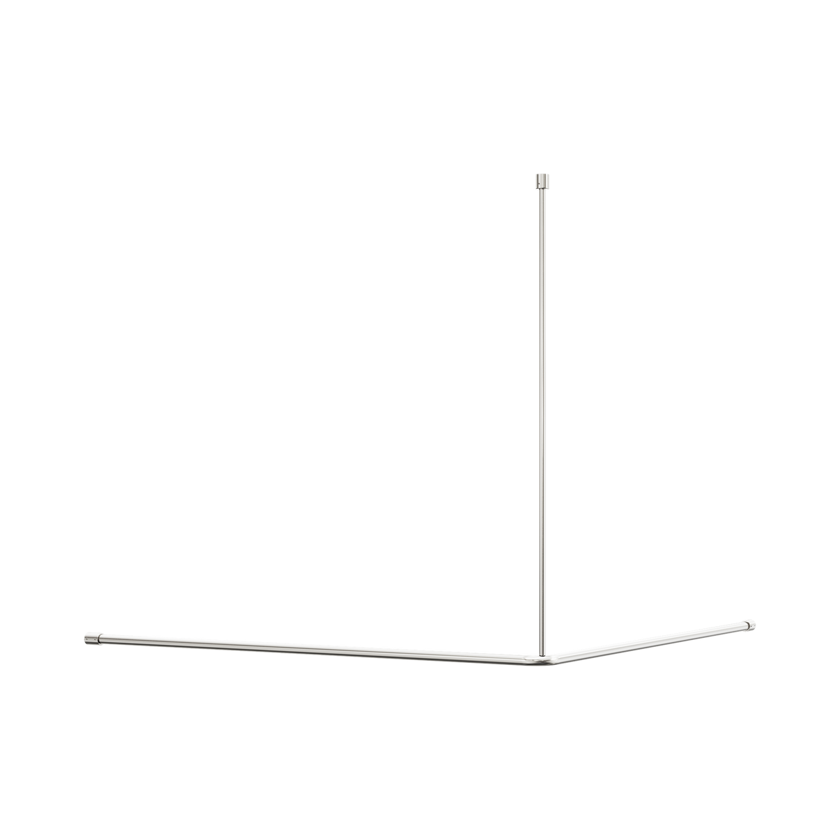 An image of Nero Tapware Mecca Care Curtain Rail 1200x1200mm 90 Degree Brushed Nickel