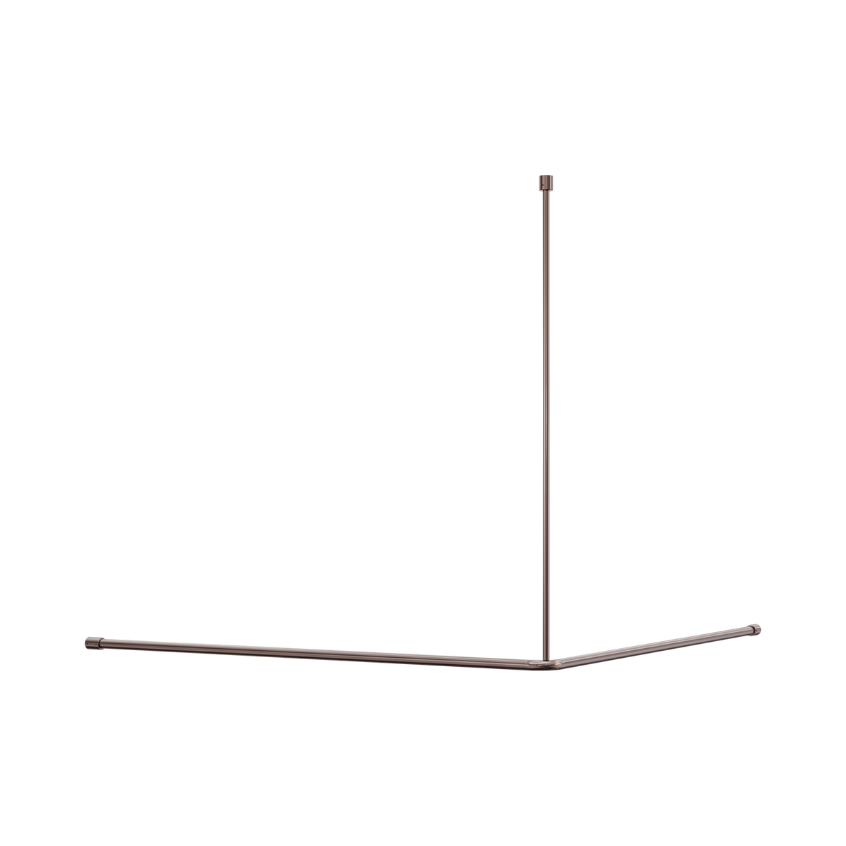 An image of Nero Tapware Mecca Care Curtain Rail 1200x1200mm 90 Degree Brushed Bronze