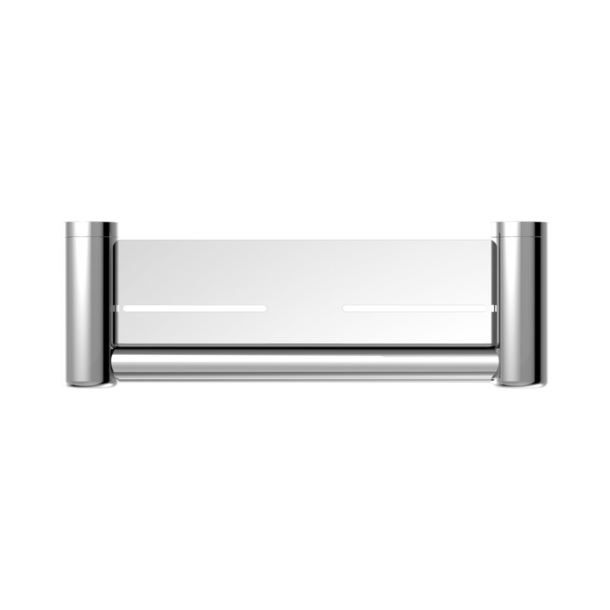 An image of Nero Tapware Mecca Care 25mm Grab Rail With Shelf 300mm Chrome