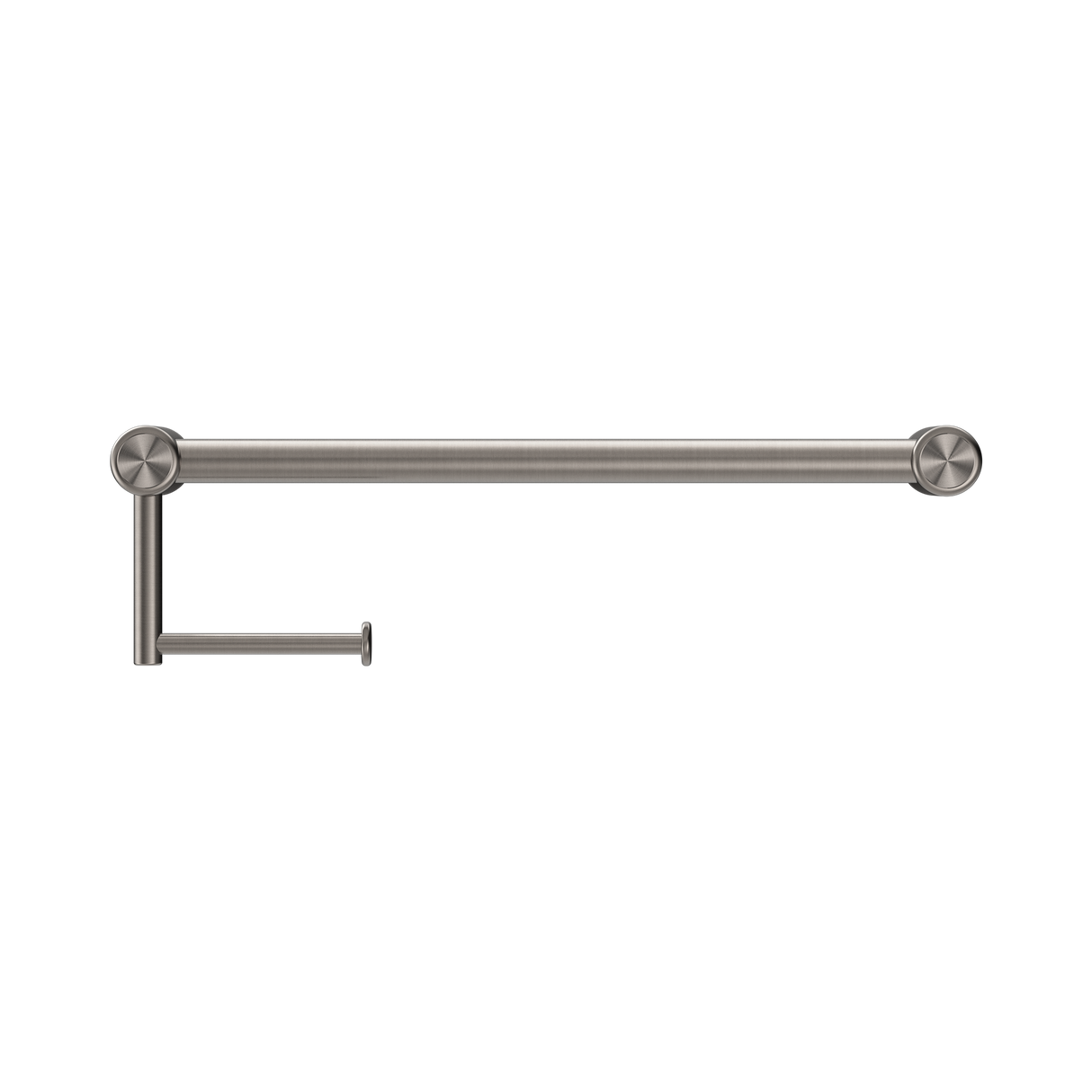 An image of Nero Tapware Mecca Care 25mm Toilet Roll Rail 450mm Brushed Nickel