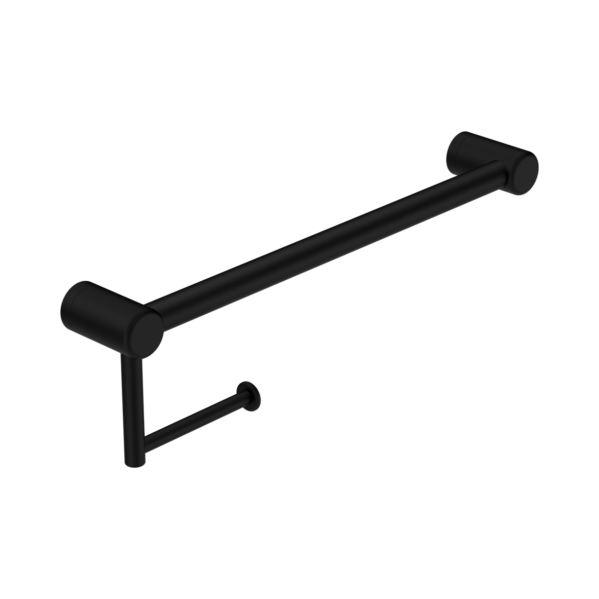 An image of Nero Tapware Mecca Care 25mm Toilet Roll Rail 450mm Matte Black
