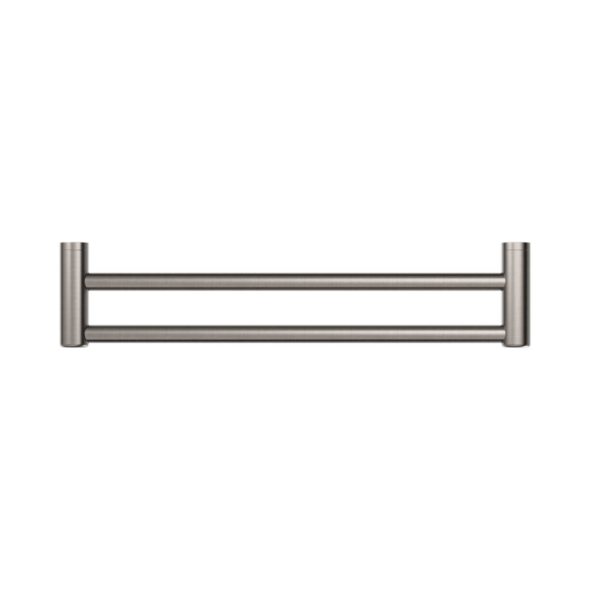 An image of Nero Tapware Mecca Care 25mm Double Towel Grab Rail 600mm Brushed Nickel