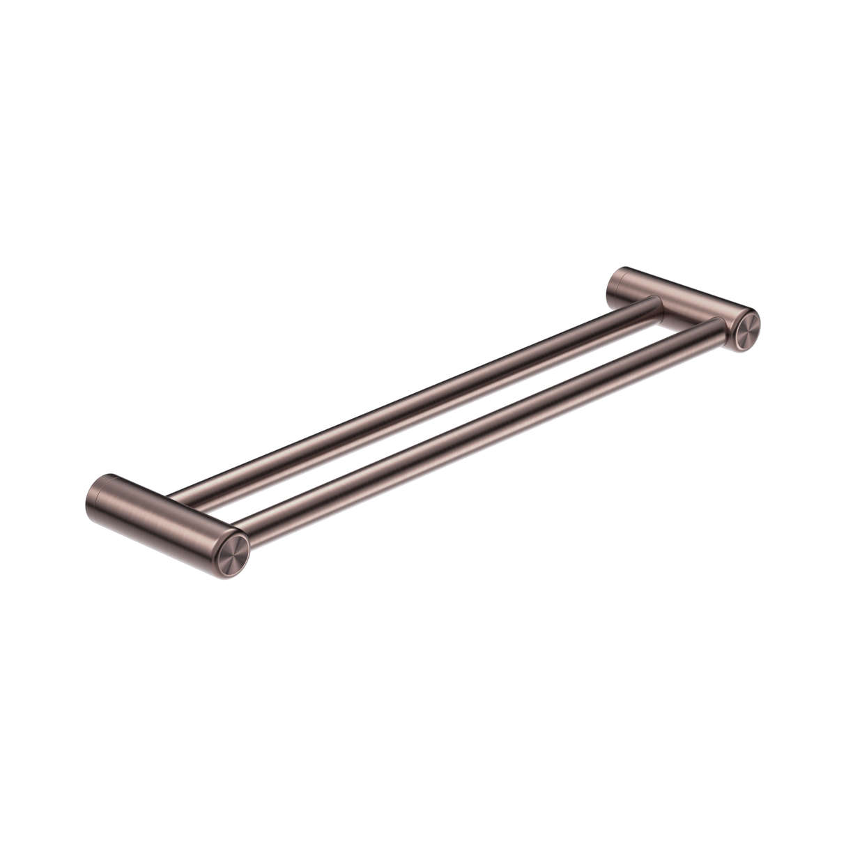 An image of Nero Tapware Mecca Care 25mm Double Towel Grab Rail 600mm Brushed Bronze