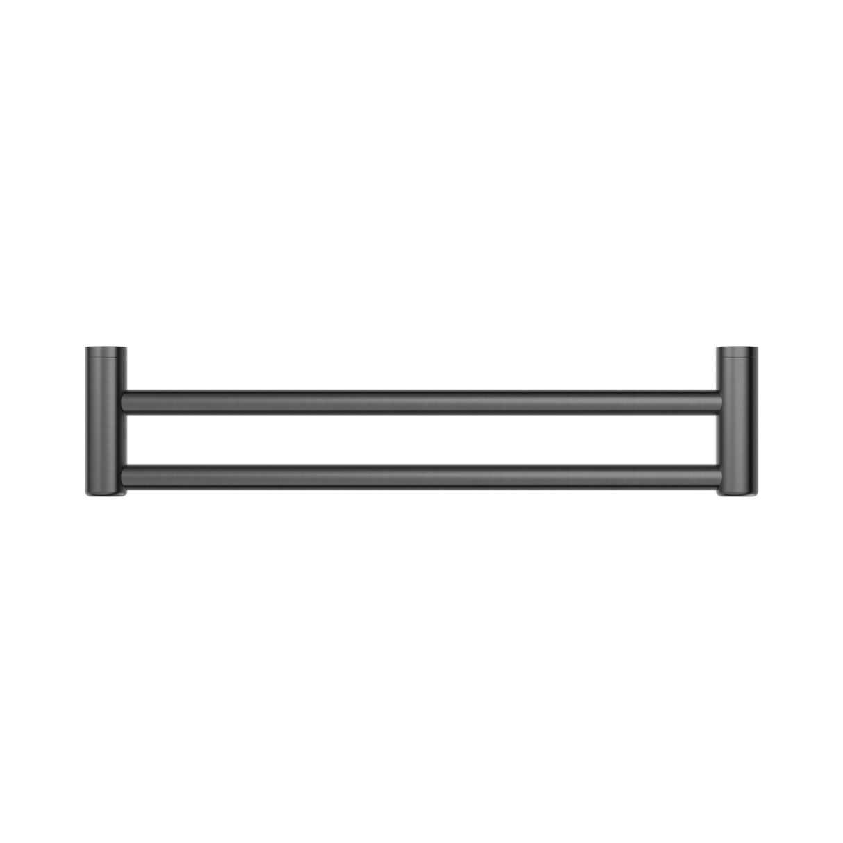 An image of Nero Tapware Mecca Care 25mm Double Towel Grab Rail 600mm Gun Metal