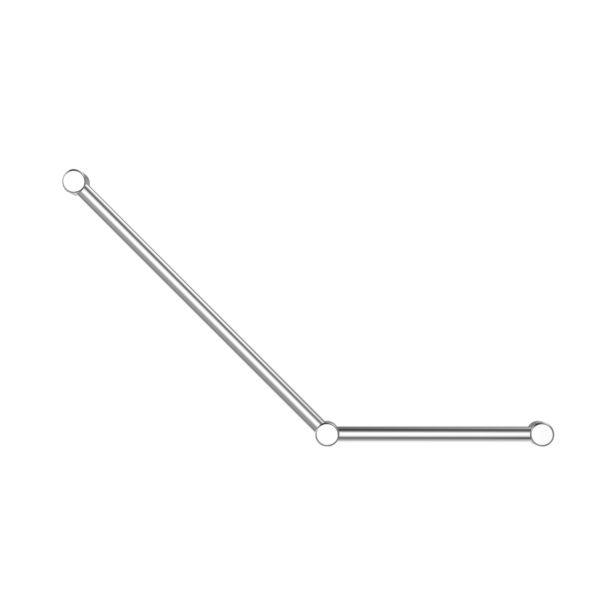 An image of Nero Tapware Mecca Care 32mm Ambulant Toilet Grab Rail 45 Degree 750X450mm Chrome