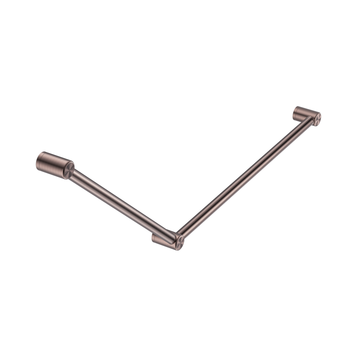 An image of Nero Tapware Mecca Care 32mm DDA Accessible Toilet Grab Rail Set 45 Degree 750X900mm Brushed Bronze
