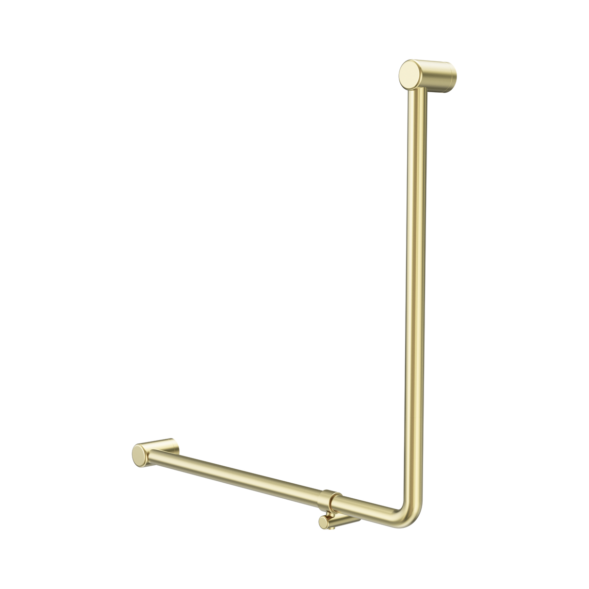 An image of Nero Tapware Mecca Care 32mm 90 Degree NZ4121 Accessible Toilet Grab Rail 750X750mm Brushed Gold