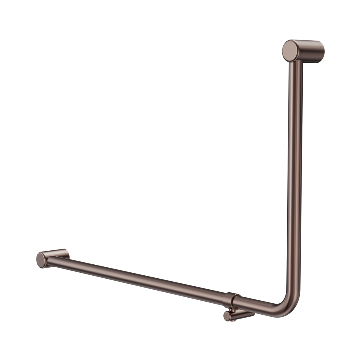 An image of Nero Tapware Mecca Care 32mm DDA Accessible Toilet 90 Degree Bent Tube Grab Rail 600X1000mm Brushed Bronze