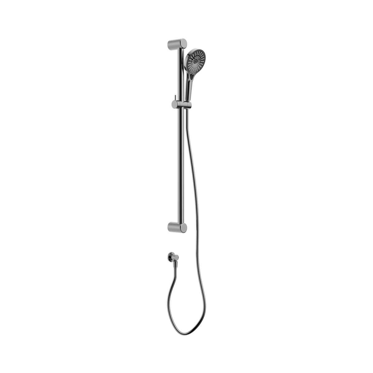 An image of Nero Tapware Mecca Care 32mm Grab Rail And Adjustable Shower Rail Set 900mm Chrome
