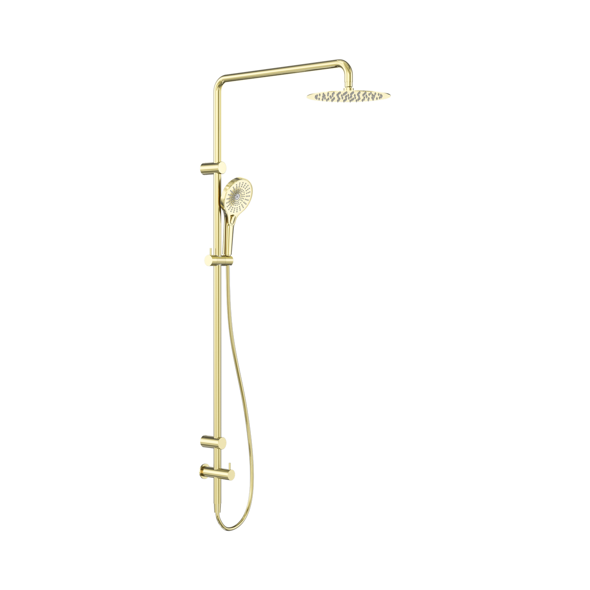 An image of Nero Tapware Mecca Care 25mm Grab Rail 900mm Twin Shower Set Brushed Gold