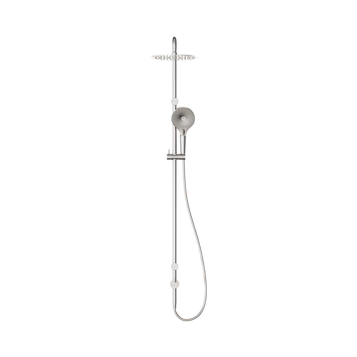 An image of Nero Tapware Mecca Care 25mm Grab Rail 900mm Twin Shower Set Brushed Nickel
