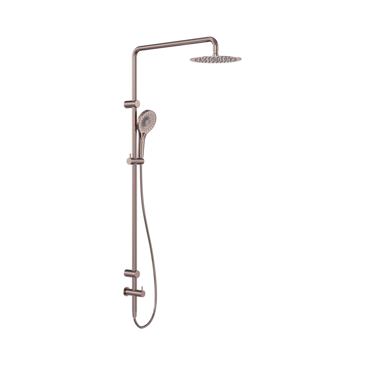 An image of Nero Tapware Mecca Care 25mm Grab Rail 900mm Twin Shower Set Brushed Bronze