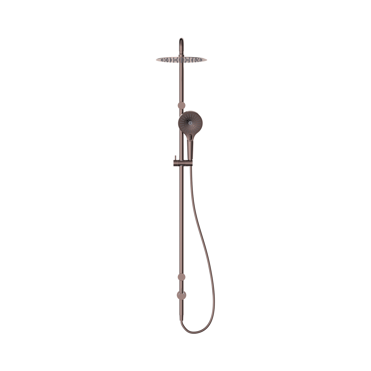 An image of Nero Tapware Mecca Care 25mm Grab Rail 900mm Twin Shower Set Brushed Bronze