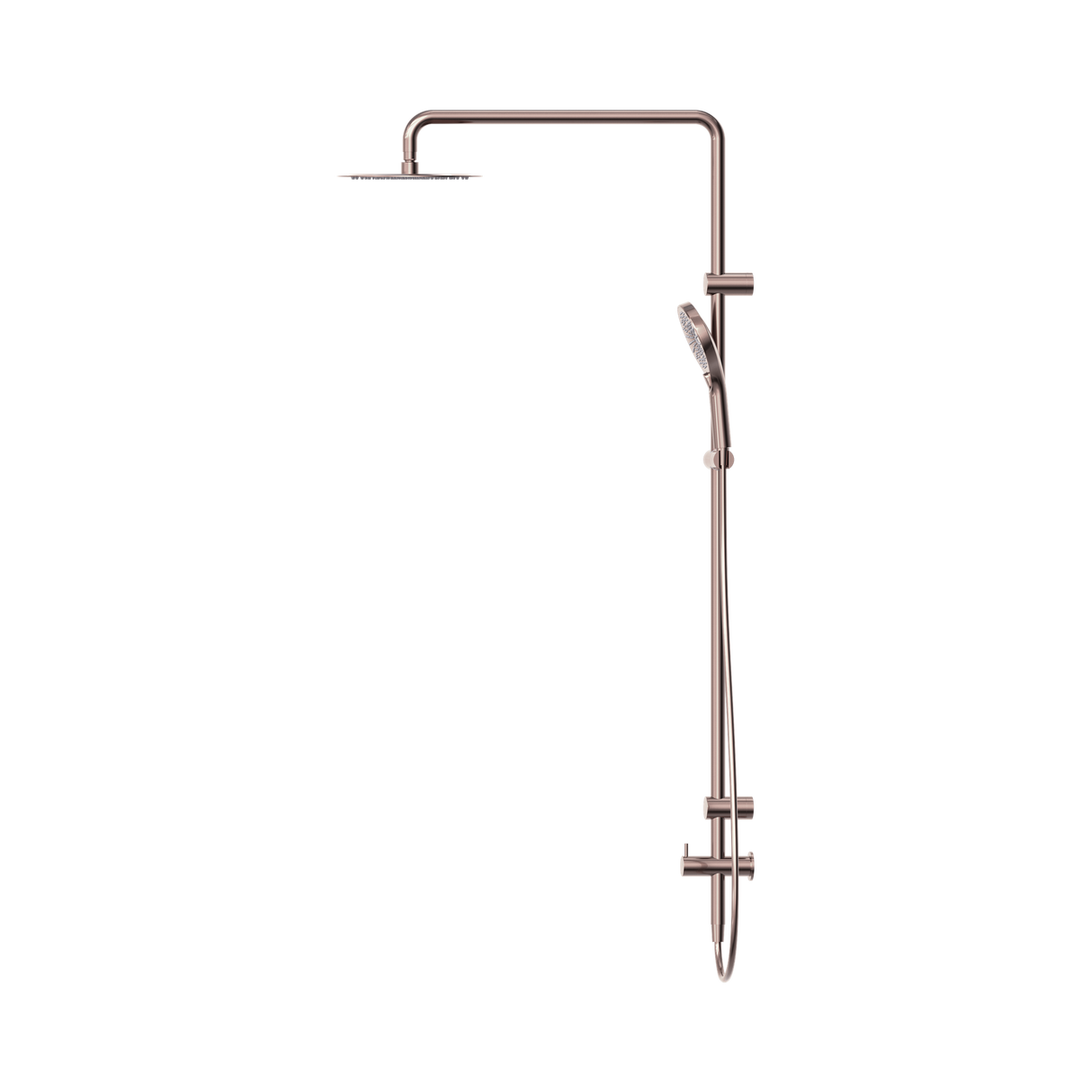 An image of Nero Tapware Mecca Care 25mm Grab Rail 900mm Twin Shower Set Brushed Bronze
