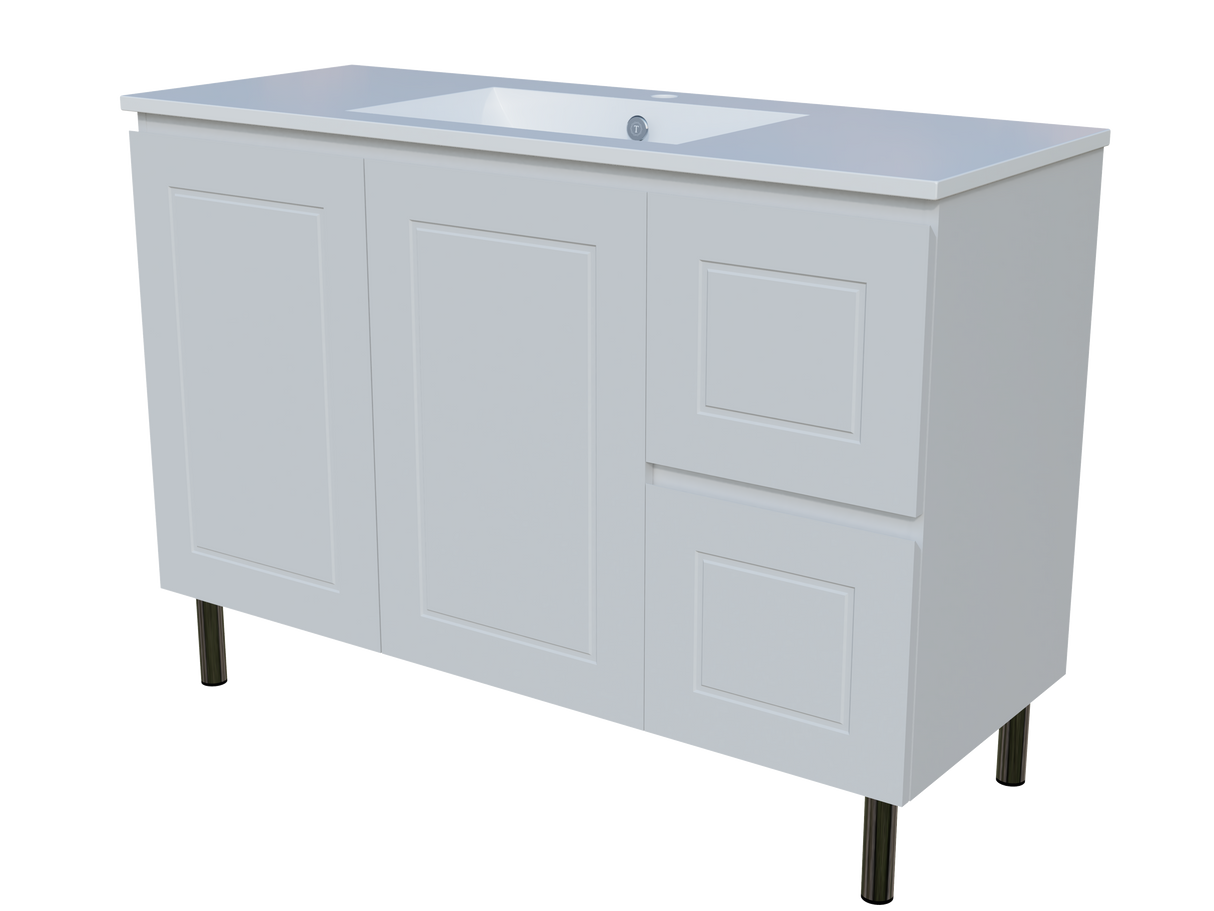 Nevada Classic Vanity 1200mm Centre Bowl Alpha Top On Legs (NVC-V-1200-C-APH-L)