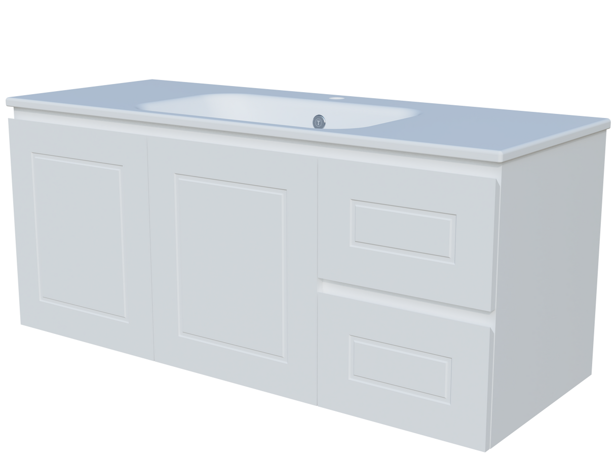 Nevada Classic Vanity 1200mm Centre Bowl Haven Top Wall hung (NVC-V-1200-C-HVN-W)