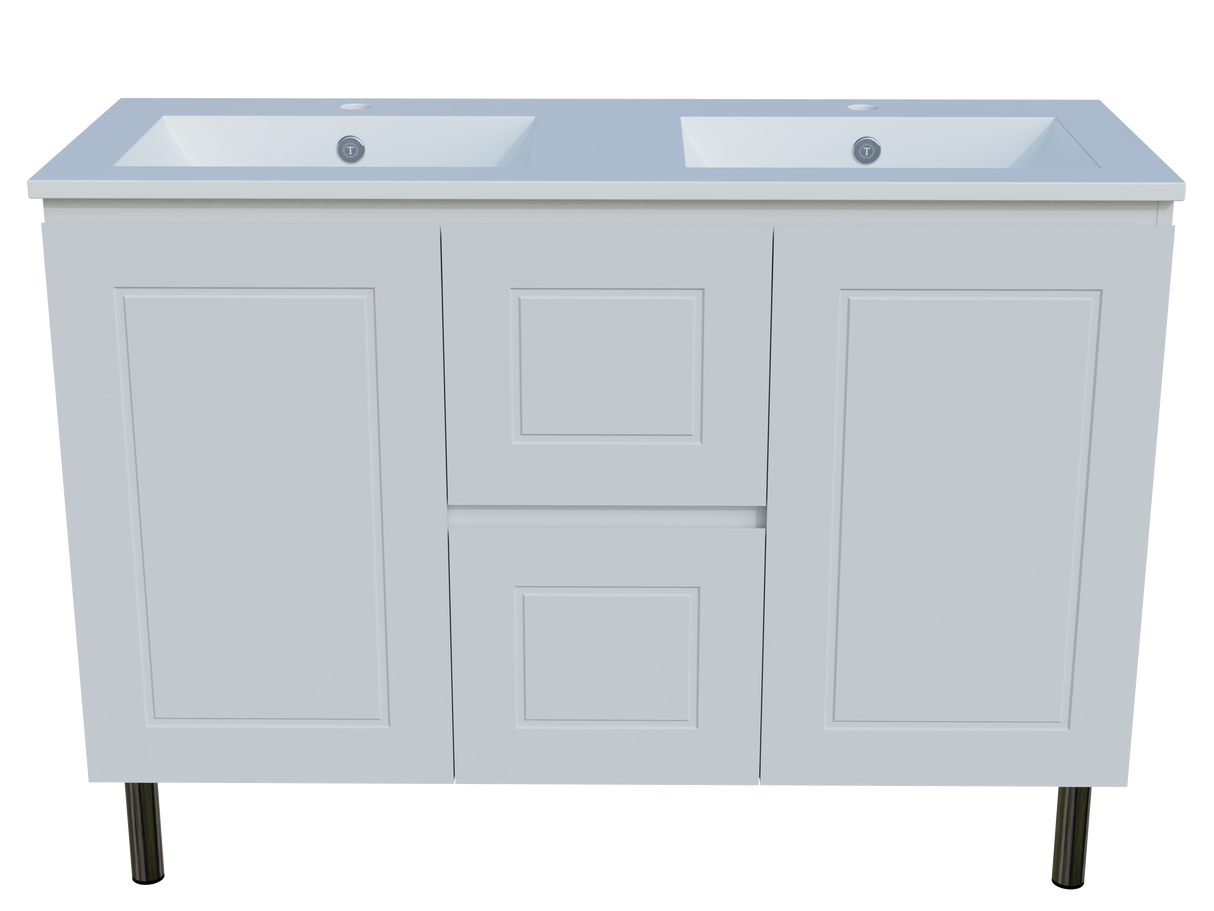 Nevada Classic Vanity 1200mm Double Bowl Alpha Top On Legs (NVC-V-1200-D-APH-L)