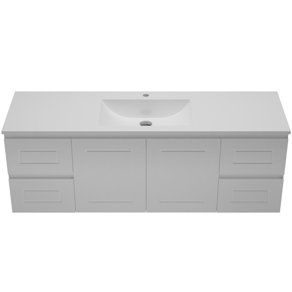 Nevada Classic Vanity 1500mm Centre Bowl Regal Top Wall hung (NVC-V-1500-C-REG-W)