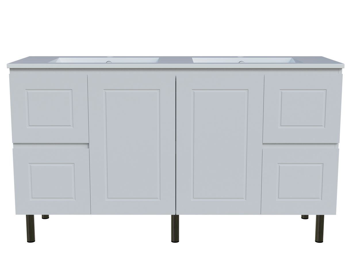 Nevada Classic Vanity 1500mm Double Bowl Alpha Top On Legs (NVC-V-1500-D-APH-L)