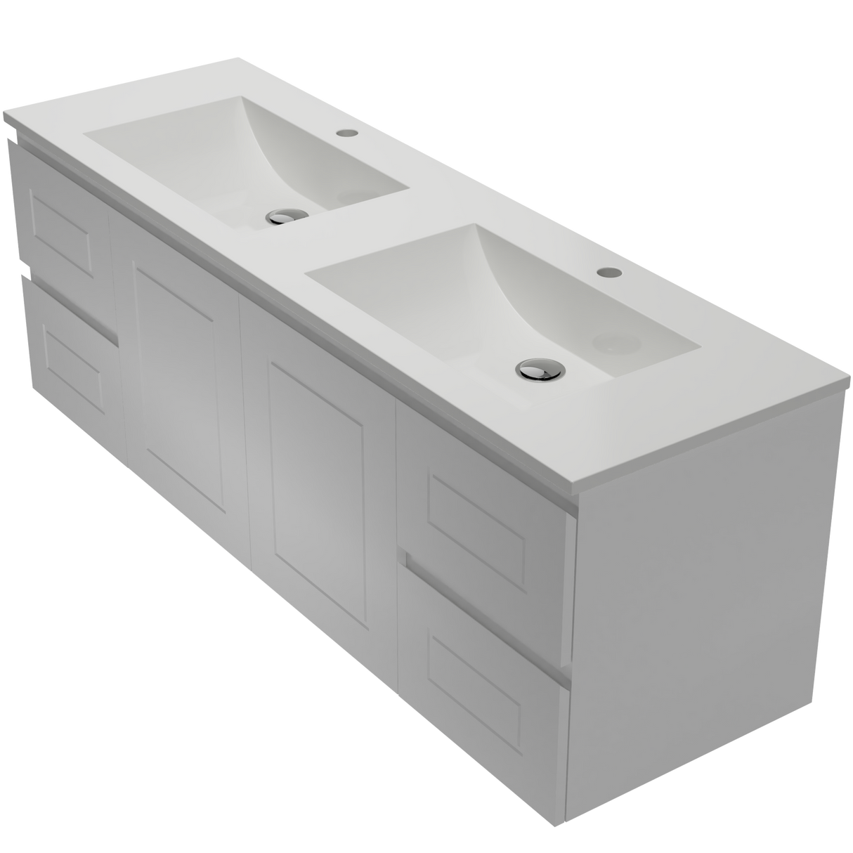 Nevada Classic Vanity 1500mm Double Bowl Regal Top Wall hung (NVC-V-1500-D-REG-W)