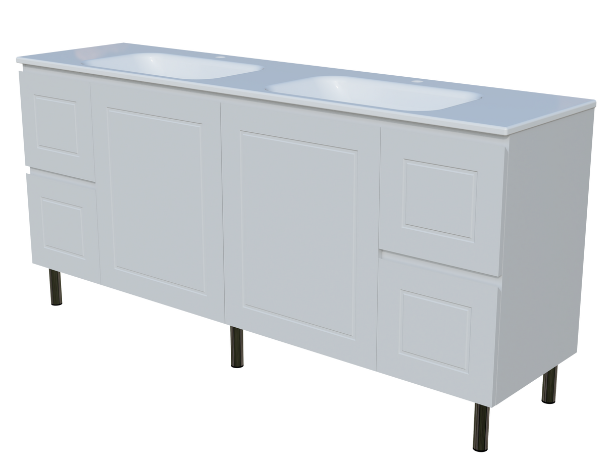 Nevada Classic Vanity 1800mm Double Bowl Stadium Top On Legs (NVC-V-1800-D-STD-L)