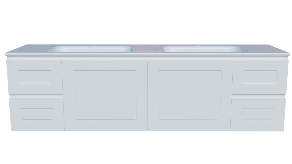 Nevada Classic Vanity 1800mm Double Bowl Stadium Top Wall hung (NVC-V-1800-D-STD-W)