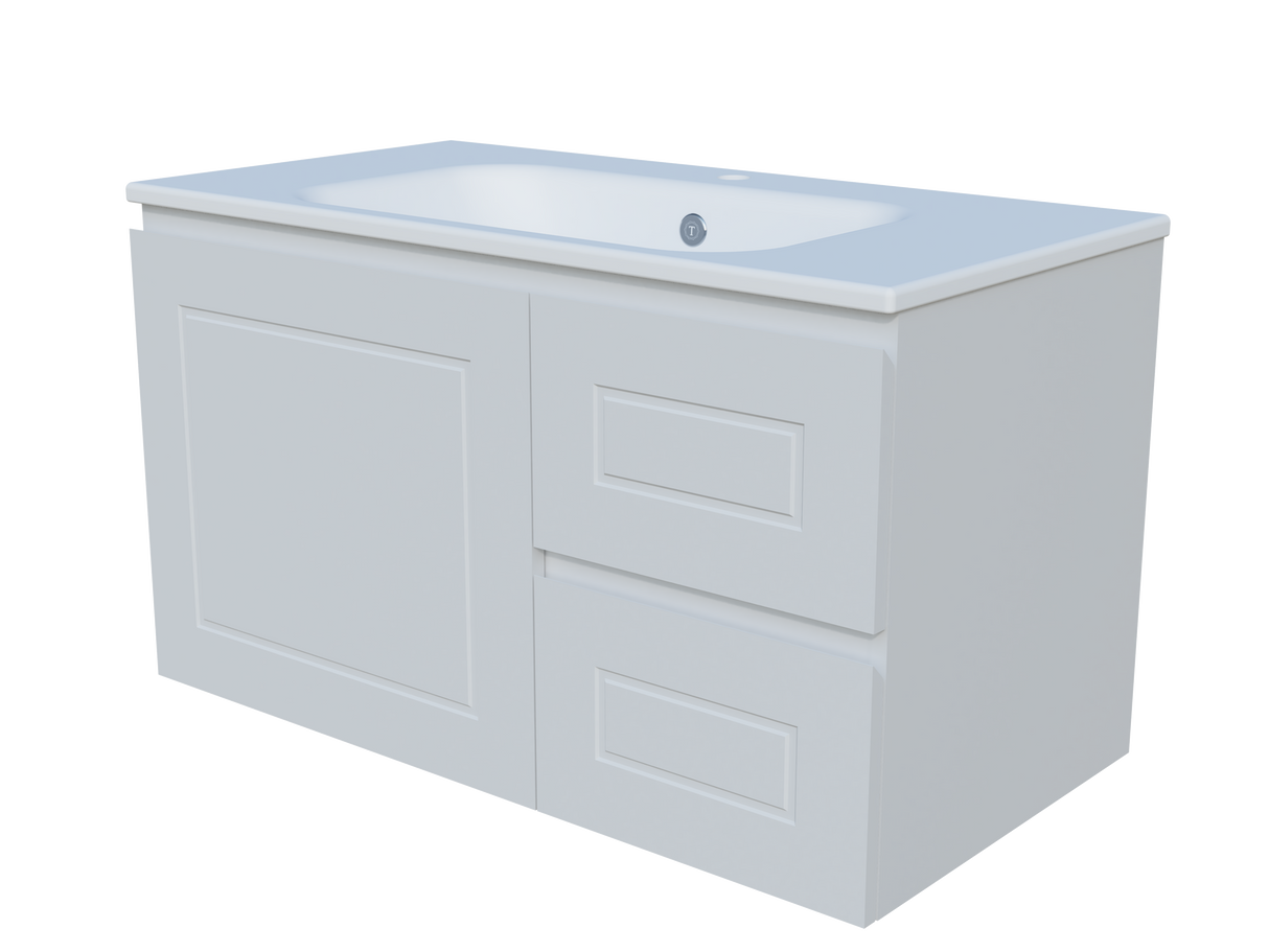 Nevada Classic Vanity 900mm Centre Bowl Haven Top Wall hung (NVC-V-900-C-HVN-W)