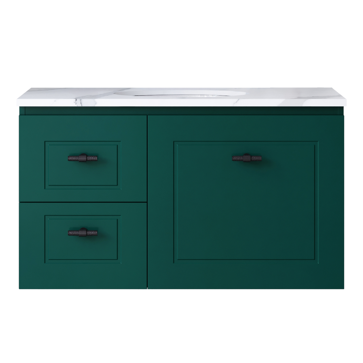 Nevada Classic Vanity 900mm Centre White Gloss Under Counter Basin SilkSurface Top Wall hung (NVC-V-900-C-SSU-W)