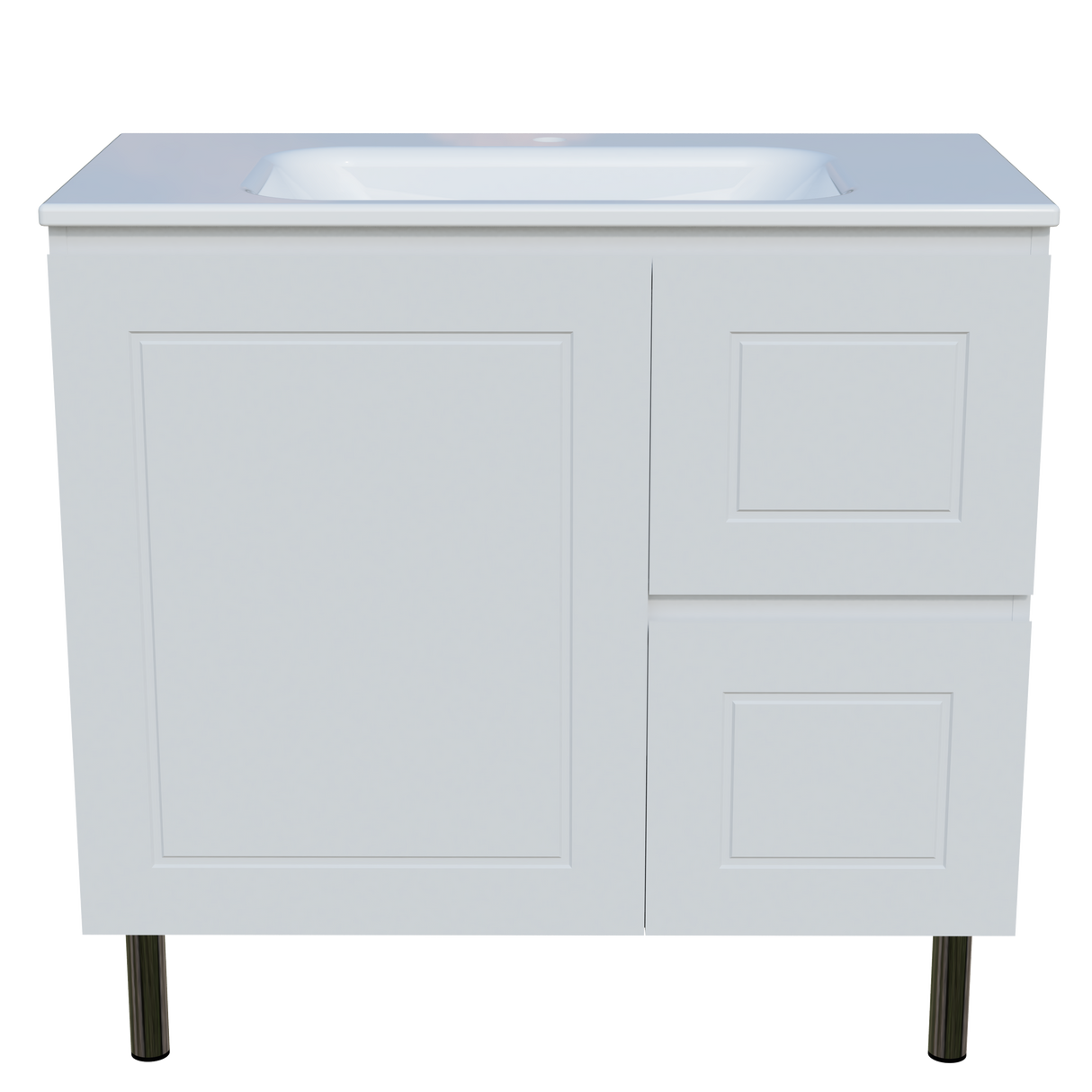 Nevada Classic Vanity 900mm Centre Bowl Stadium Top On Legs (NVC-V-900-C-STD-L)