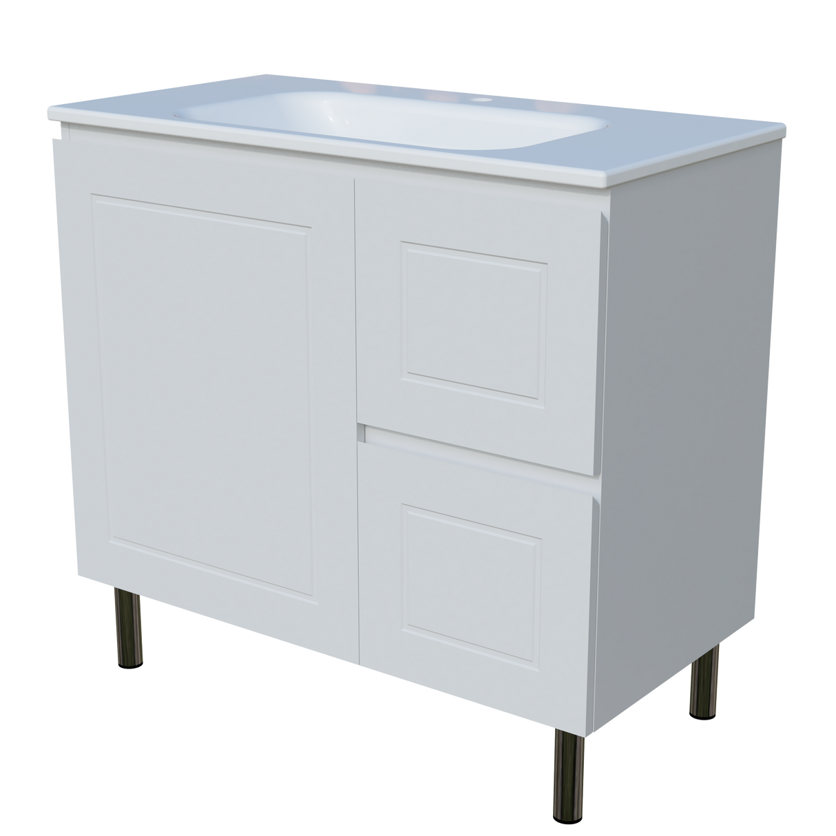 Nevada Classic Vanity 900mm Centre Bowl Stadium Top On Legs (NVC-V-900-C-STD-L)