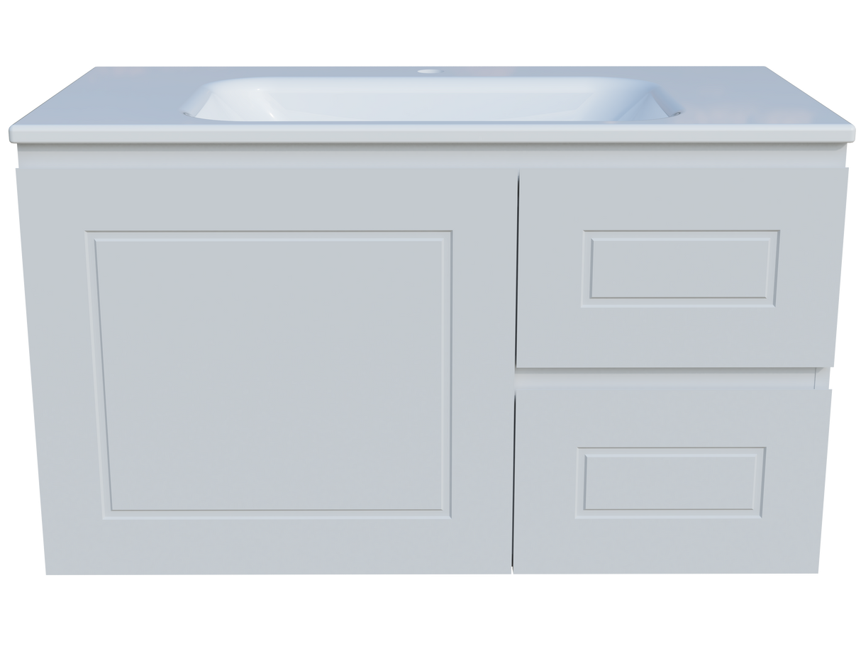 Nevada Classic Vanity 900mm Centre Bowl Stadium Top Wall hung (NVC-V-900-C-STD-W)