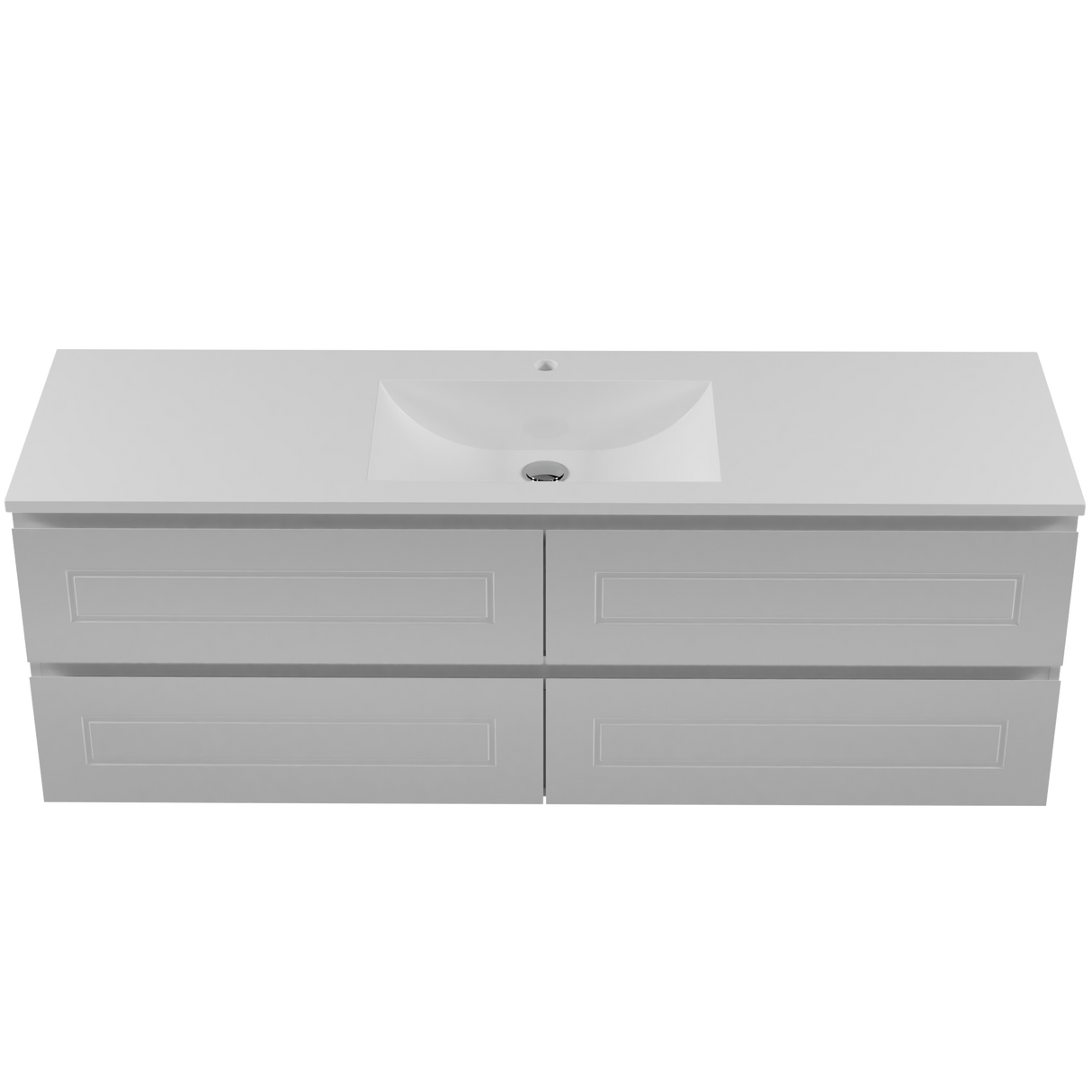 Nevada Plus Classic Vanity 1500mm Centre Bowl Regal Top Wall hung (NVPC-V-1500-C-REG-W)