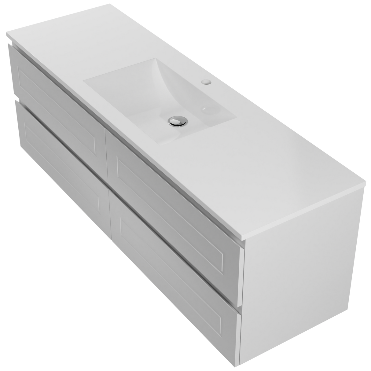 Nevada Plus Classic Vanity 1500mm Centre Bowl Regal Top Wall hung (NVPC-V-1500-C-REG-W)