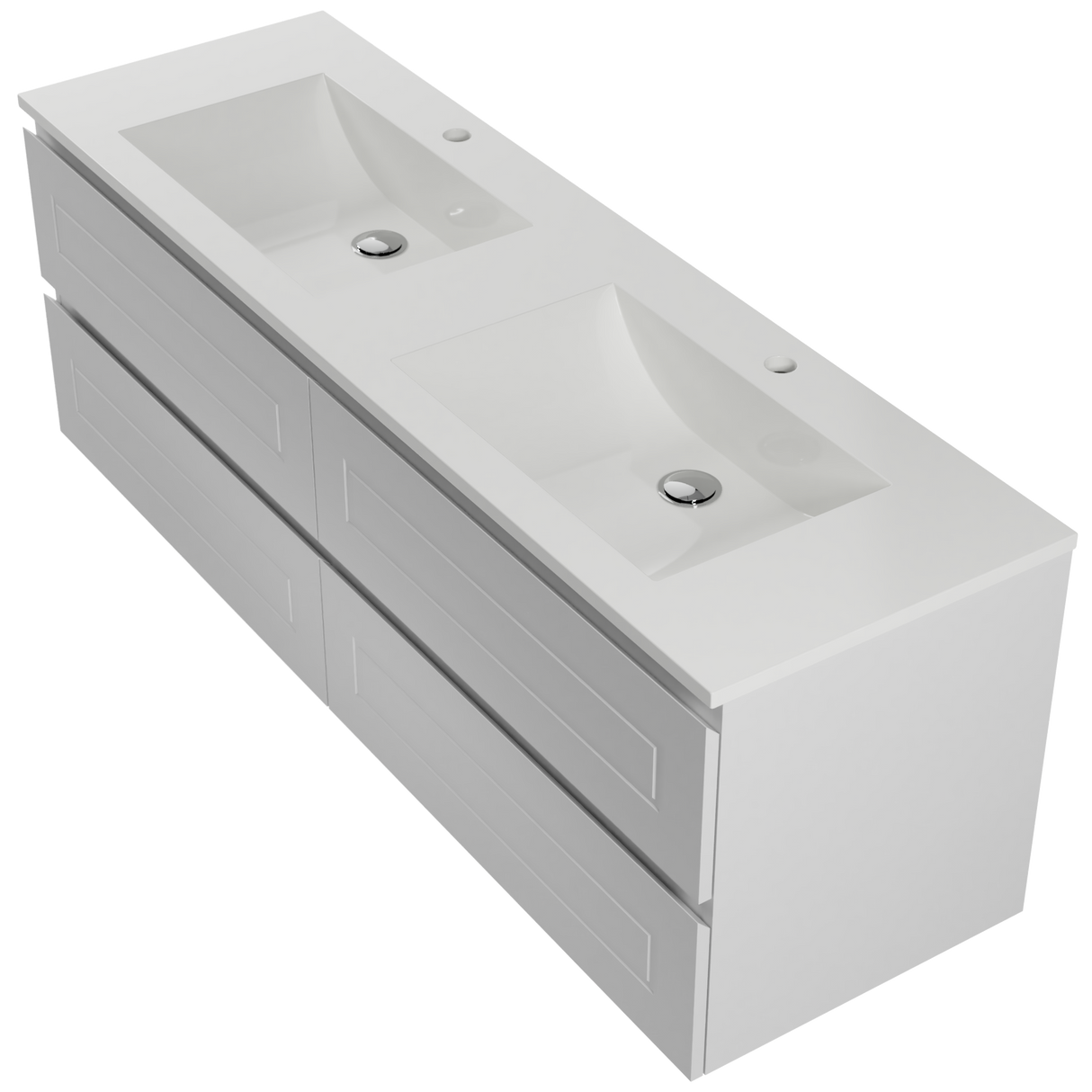 Nevada Plus Classic Vanity 1500mm Double Bowl Regal Top Wall hung (NVPC-V-1500-D-REG-W)