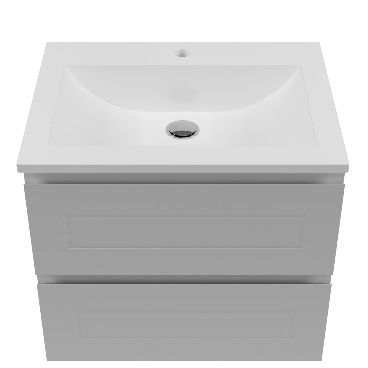 Nevada Plus Classic Vanity 600mm Centre Bowl Regal Top Wall hung (NVPC-V-600-C-REG-W)
