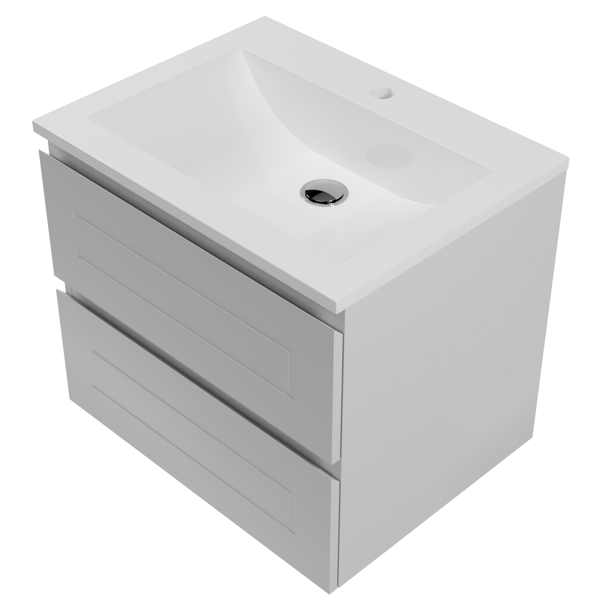 Nevada Plus Classic Vanity 600mm Centre Bowl Regal Top Wall hung (NVPC-V-600-C-REG-W)