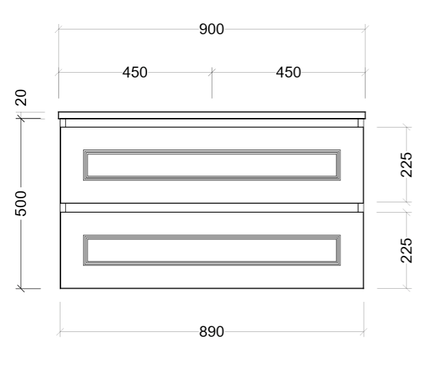 Nevada Plus Classic Vanity 900mm Left Bowl Alpha Top Wall hung
