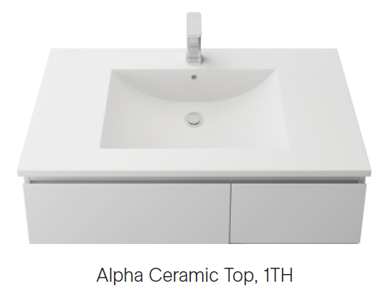 Nevada Quickship Vanity 1200mm White Satin Centre Bowl 1 Tap Hole Alpha Top Floor standing