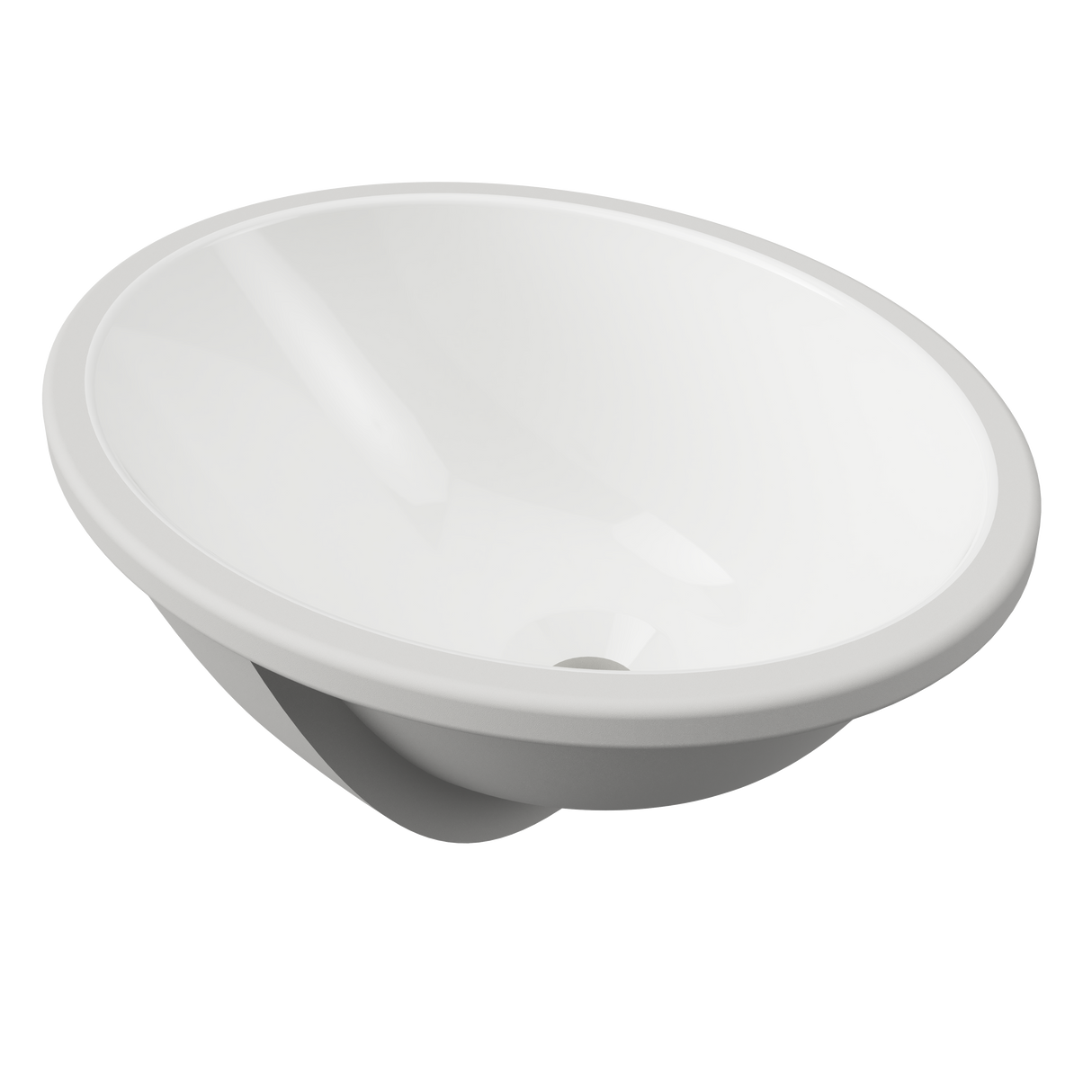 An image of Timberline's Oval Undermount Basin 420mm White Gloss