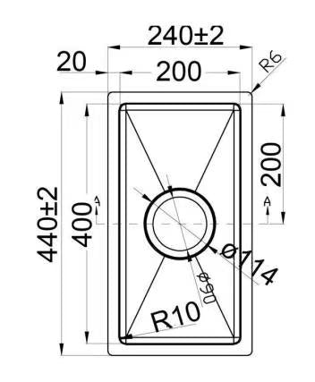 Single Rectangle Bowl Stainless Steel Kitchen Sink Round Waste PKSS-240R