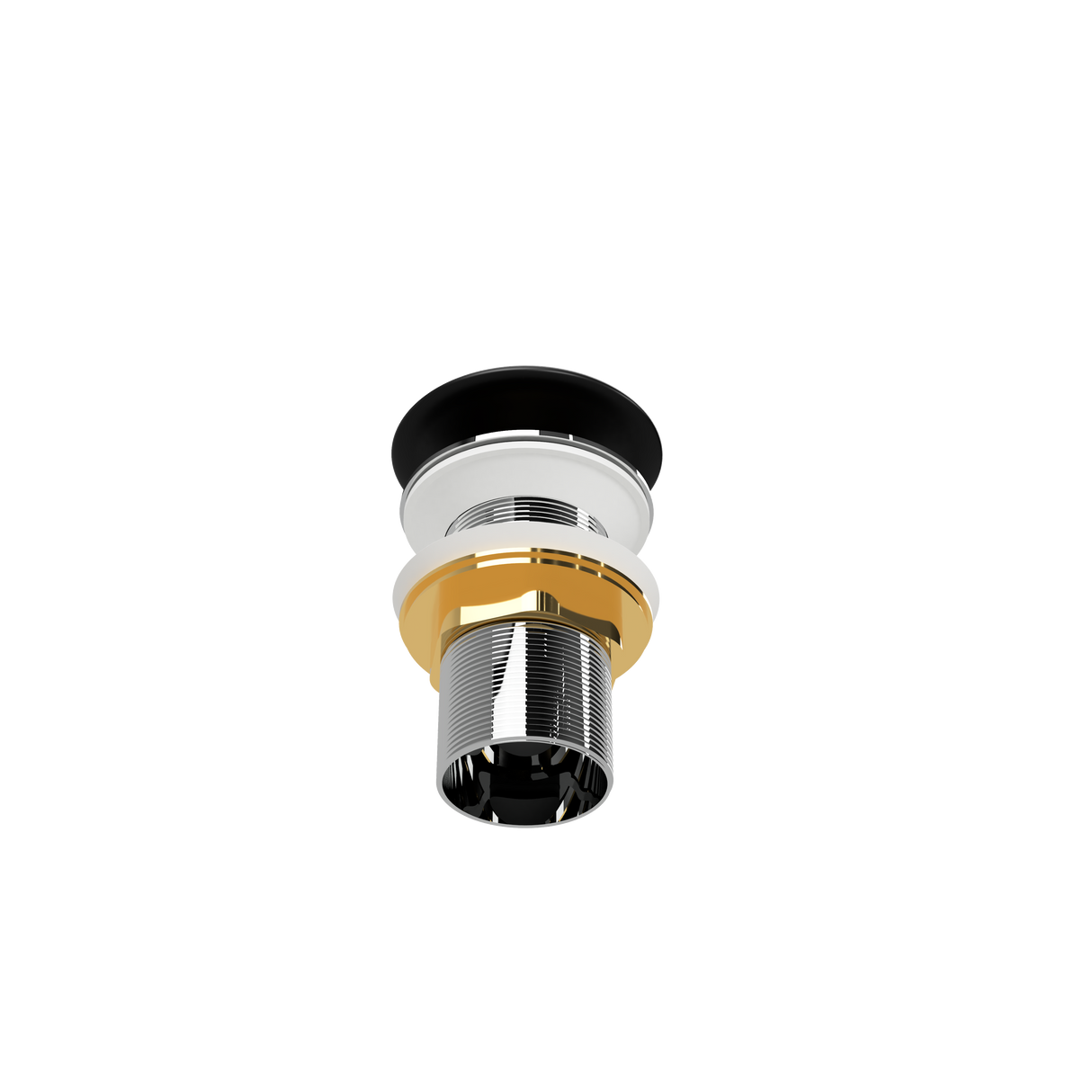 Black Matt Pop Up Waste with Ceramic Cover. No Overflow (POP-OPT-BLK)