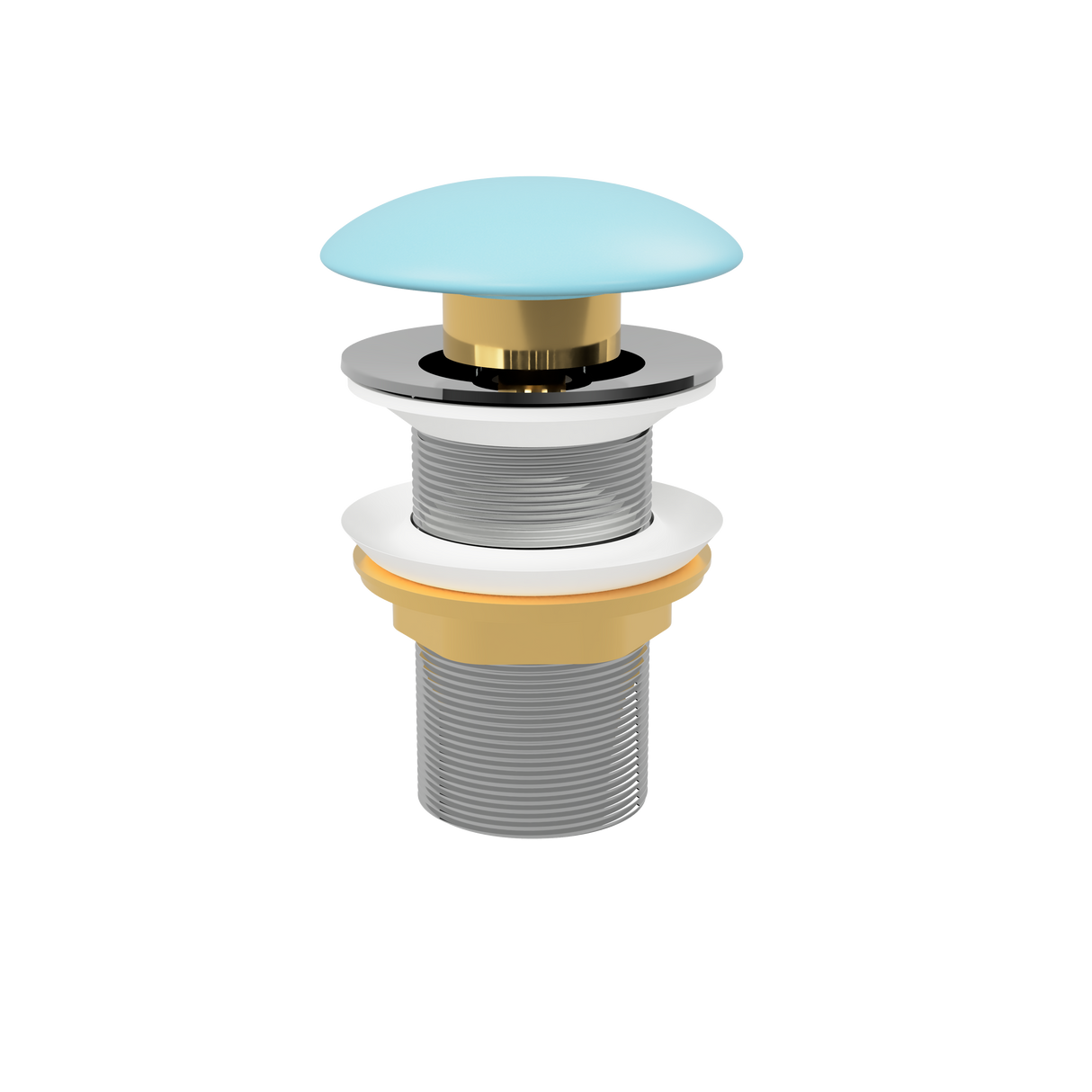 Blue Matt Pop Up Waste with Ceramic Cover. No Overflow (POP-OPT-BLU)