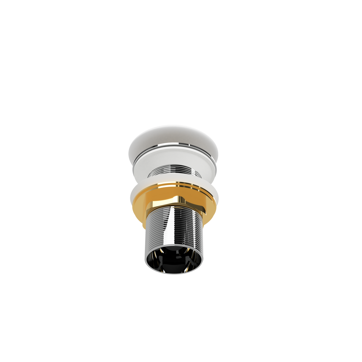 White Matt Pop Up Waste with Ceramic Cover. No Overflow (POP-OPT-WM)