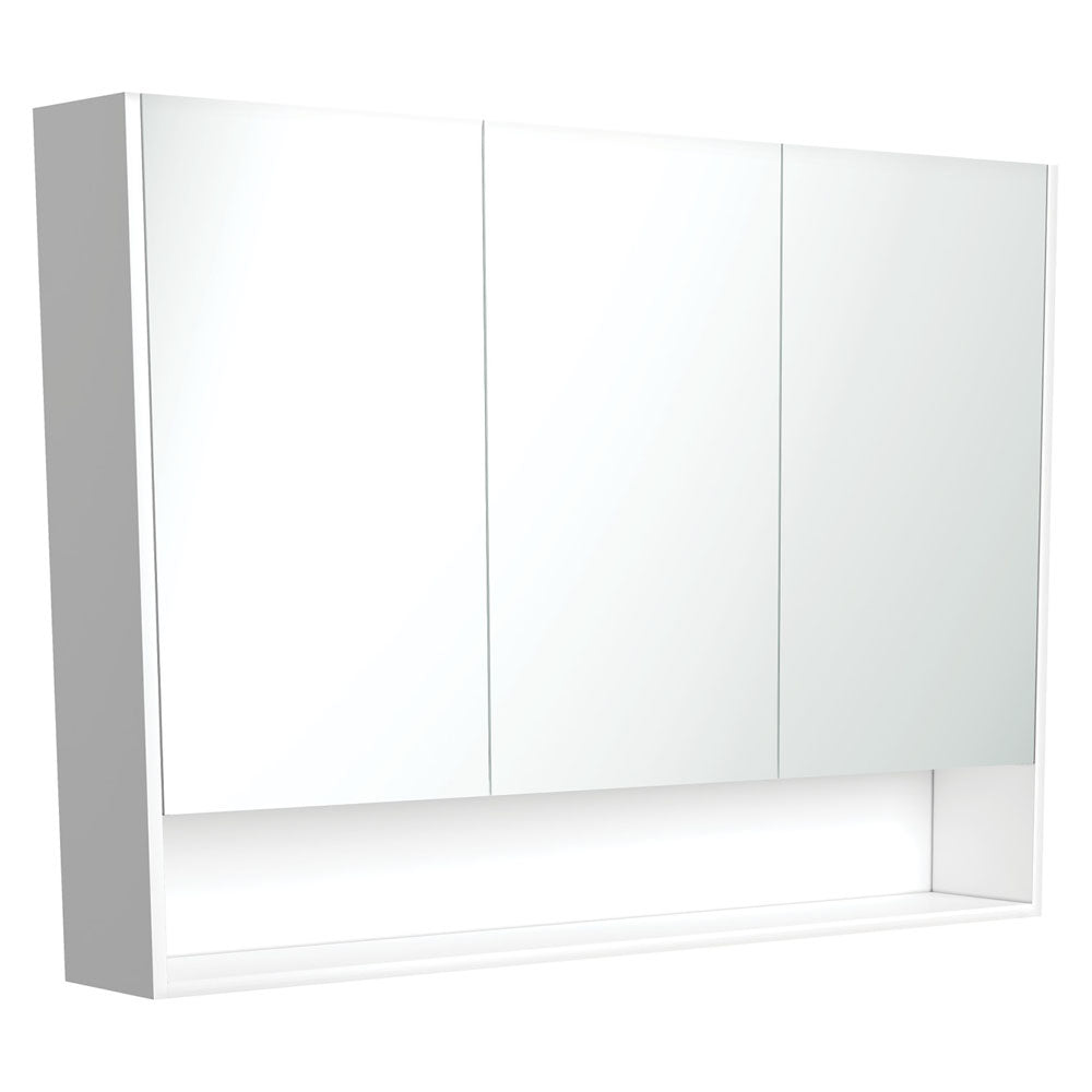 1200 Mirror Cabinet with Display Shelf, Gloss White